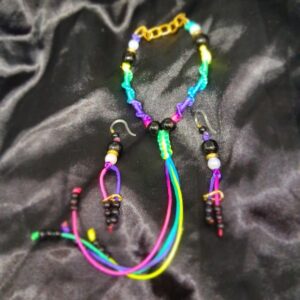 Neon Jungle, Handmade Macrame Bracelet & Hypoallergenic Earrings