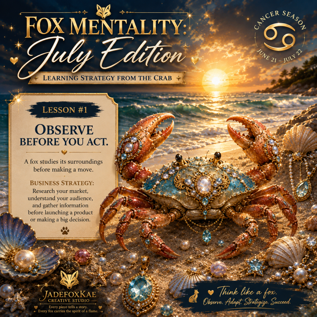 Fox Mentality-July Edition-Learning Strategy from the Crab 🦊 Fox Mentality: July Edition – Lesson 1: Observe Before You Act